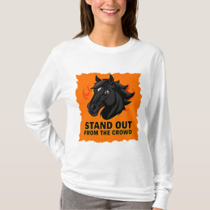 T-shirt Cheval noir avec texte qui se démarque de la foule