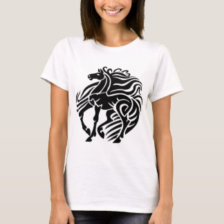 T-shirt Cheval noir et blanc