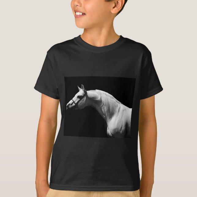 T-shirt Cheval noir et blanc (Devant)
