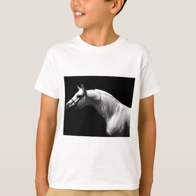 T-shirt Cheval noir et blanc (Devant)