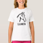 T-shirt Cheval noir et blanc Lover Tee<br><div class="desc">Dites au monde combien vous aimez les chevaux avec ce chic tee de cheval noir & blanc. Customisez le devant avec votre nom, ou ajoutez quelque chose à l'arrière ! Les lignes épurées et le design simple feront de ce t-shirt quelque chose que vous pouvez porter encore et encore. Bon...</div>