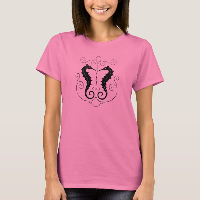 T-shirt Cheval noir vintage (Devant)