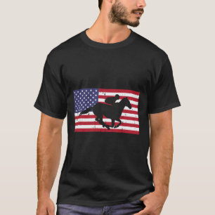 T-shirt Cheval Nous Équitation Drapeau Horseback Course Pa