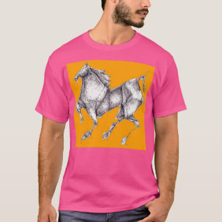 T-shirt Cheval Orange Origami