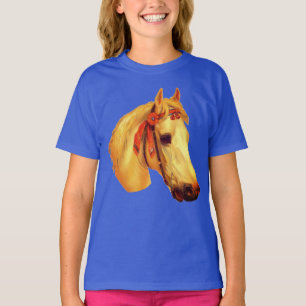 T-shirt Cheval Palomino d'Art vintage