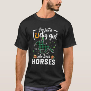 T-shirt Cheval Patrick's Day - Je suis juste une fille cha