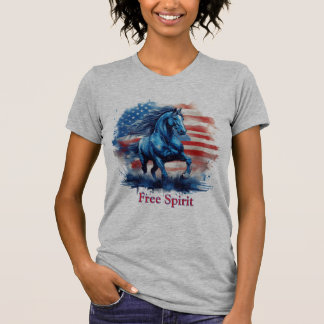 T-shirt Cheval patriotique de l'Esprit Libre