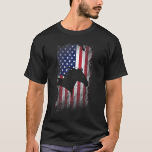 T-shirt Cheval patriotique Drapeau américain Cool Animaux