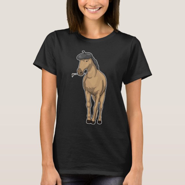 T-shirt Cheval Peintre pinceau (Devant)