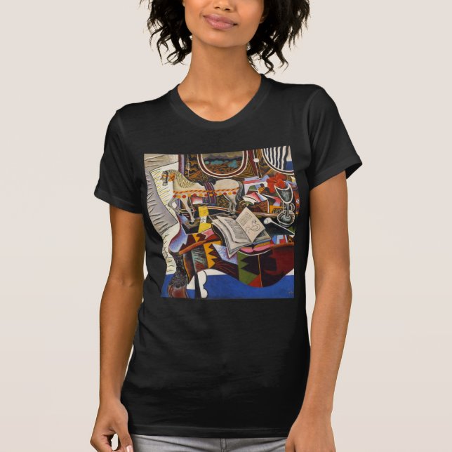 T-shirt Cheval Pipe Fleur rouge par Joan Miro (Devant)