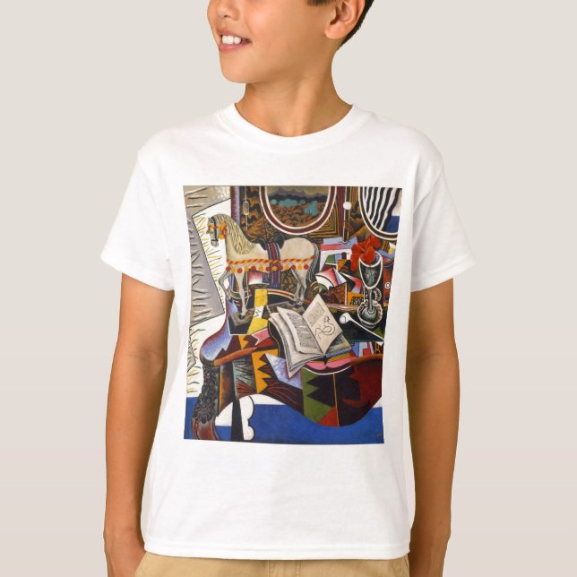 T-shirt Cheval Pipe Fleur rouge par Joan Miro (Devant)