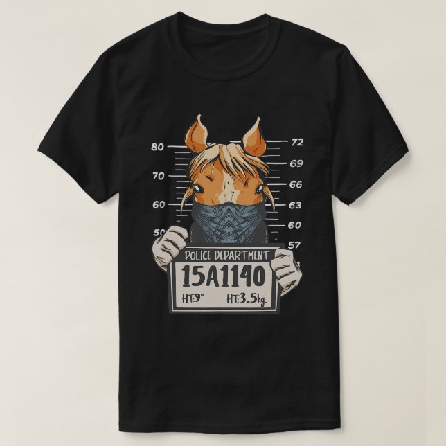 T-shirt Cheval Police équestre Mugshot Horseback Horse Ri (Design devant)