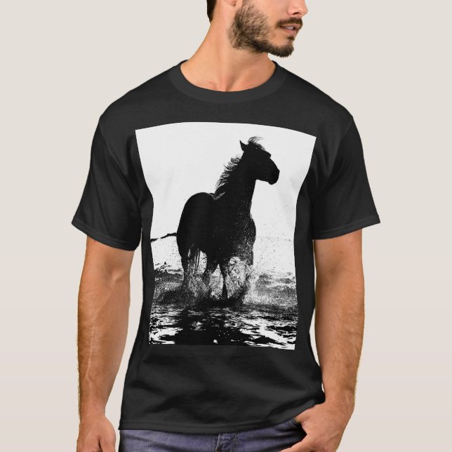 T-shirt Cheval Pop Art Modèle Personnalisé Moderne (Devant)