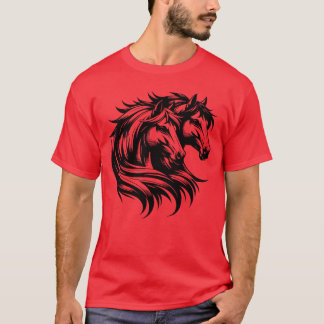 T-shirt Cheval Portraiwo Chevaux Élégant Belle mousse Mane