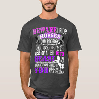 T-shirt Cheval Pour Cheval Attention Je Ride Cheval fille