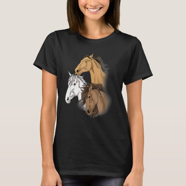 T-shirt Cheval Pour Filles Cheval Tee Femmes Aime Équitati (Devant)