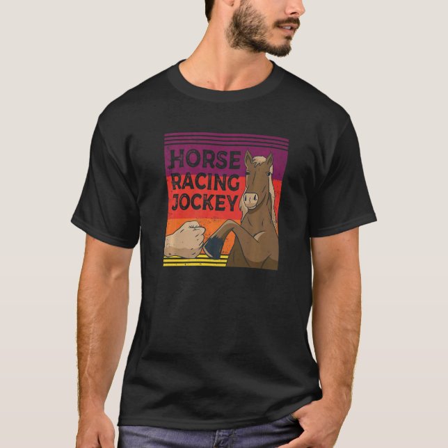 T-shirt Cheval Racing Jockey Chevaux Race Racer (Devant)