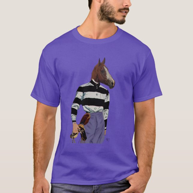 T-shirt Cheval Racing Jockey Portrait (Devant)