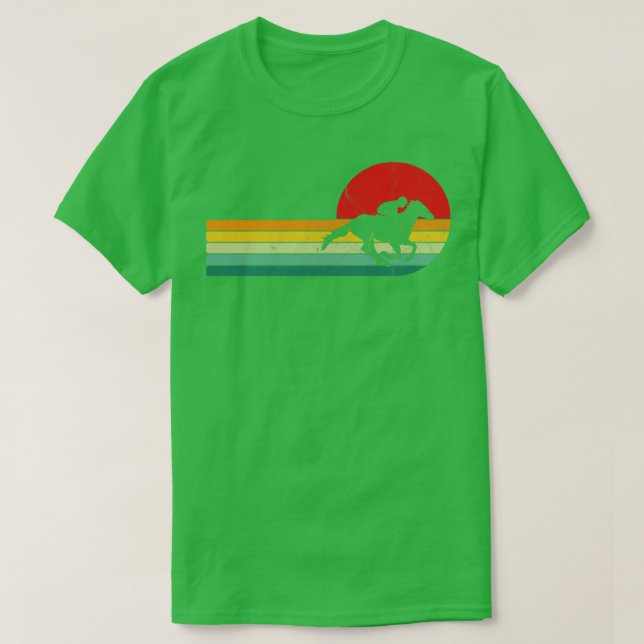 T-shirt Cheval Racing Retro Design Vintage (Design devant)