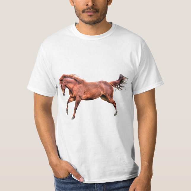 T-shirt Cheval Red Dun Spiritué Coureur Cantering Jouer (Devant)