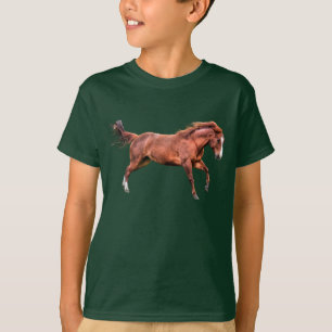 T-shirt Cheval Red Dun Spiritué Coureur Cantering Jouer