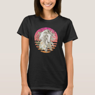 T-shirt Cheval Rétro Chevaux Vie Sauvage Cheval Louveur Ré