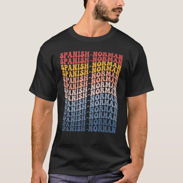 T-shirt Cheval Rétro Groovy Normand-Espagnol (Devant)