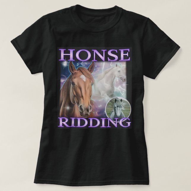 T-shirt Cheval Ridicule Drôle Mème Hommes Femmes (Design devant)