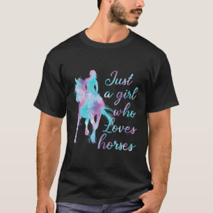 T-shirt Cheval Riding Lover Aquarelle Juste Une Fille Qui 