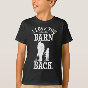 T-shirt Cheval Riding Lover Farmer Je T'Aime À La Grange A