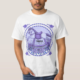 T-shirt Cheval-roche violet Rose