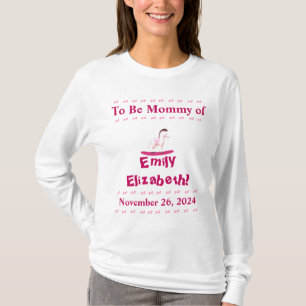 T-shirt Cheval rocheux rose et blanc Mommy-to-be