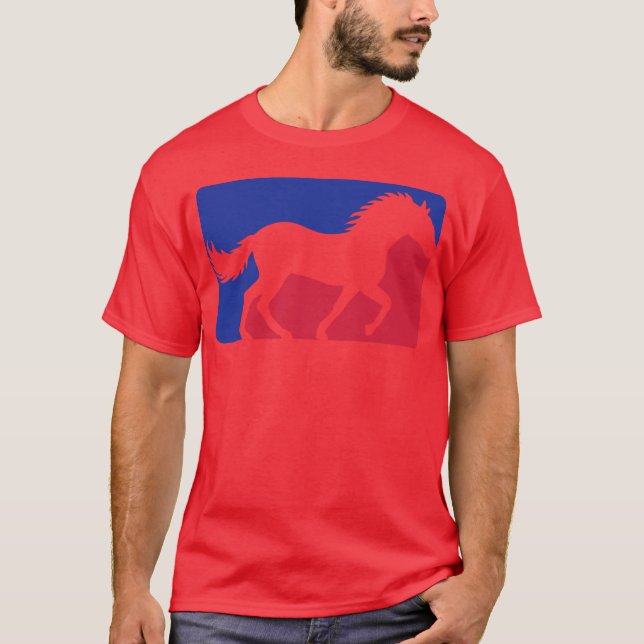 T-shirt Cheval rouge bleu sport ami (Devant)