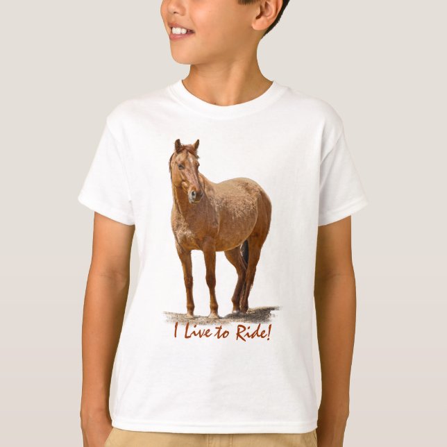 T-shirt Cheval Rouge Dun, animal équin de l'amoureux du ch (Devant)