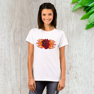 T-shirt Cheval rouge fière avec flammes