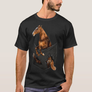 T-shirt Cheval Saddlebred américain en poche pour femmes