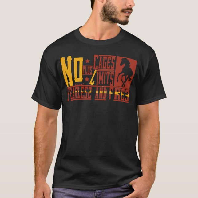 T-shirt Cheval sans peur et libre vintage (Devant)