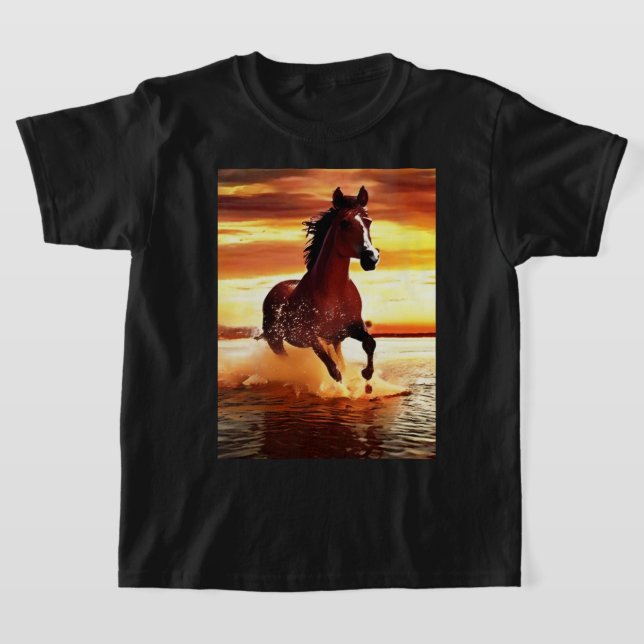 T-shirt Cheval sauvage à travers le Tee de Surf (Poser)