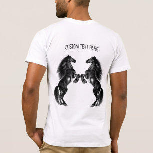 T-shirt Cheval sauvage dressé avec texte personnal