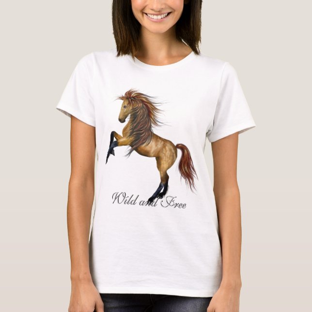 T-shirt Cheval sauvage et libre (Devant)
