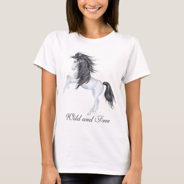 T-shirt Cheval sauvage et libre (Devant)