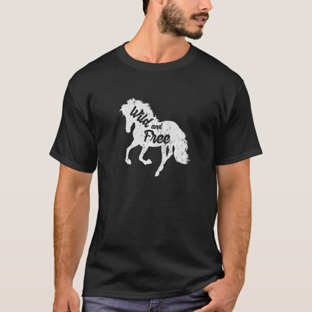 T-shirt Cheval sauvage et libre (Devant)