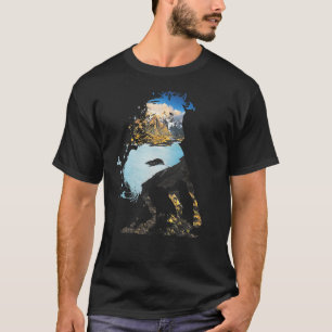 T-shirt Cheval sauvage Mustang Equine Double exposition Fa