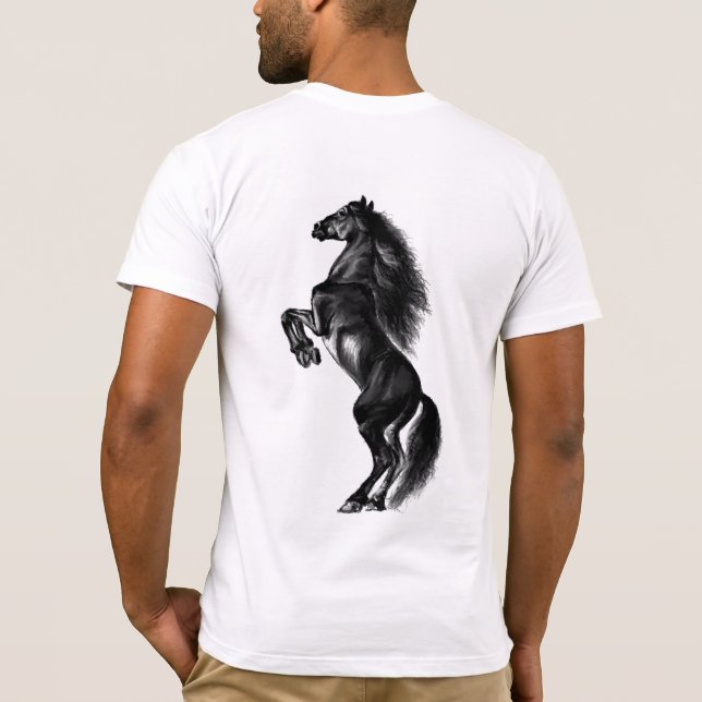 T-shirt Cheval sauvage noir (Dos)