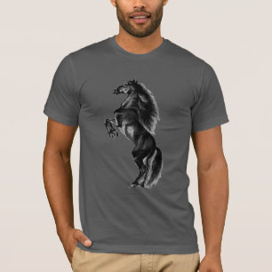 T-shirt Cheval sauvage noir droit