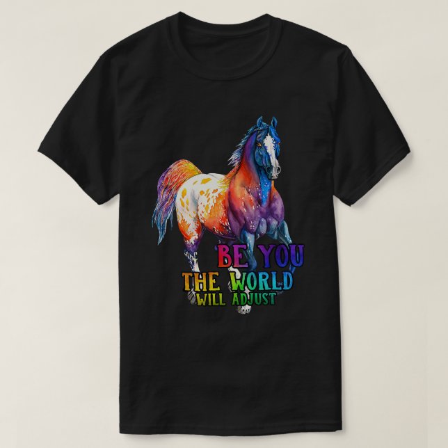 T-shirt Cheval Soyez Vous Le Monde Ajustera (Design devant)