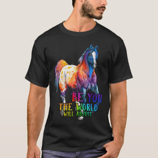 T-shirt Cheval Soyez Vous Le Monde Ajustera