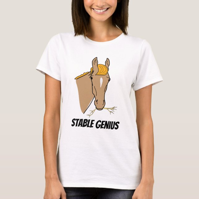 T-shirt Cheval stable drôle de génie de Donald Trump (Devant)