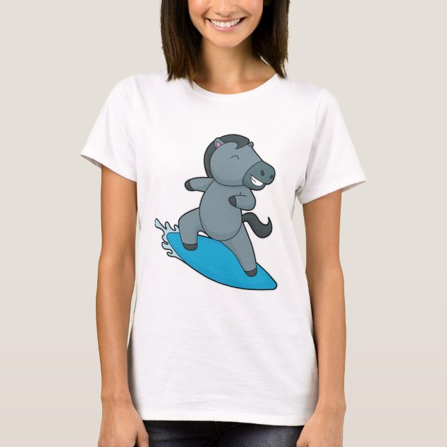 T-shirt Cheval Surfer Sports nautiques (Devant)