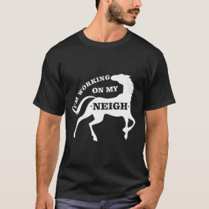 T-shirt Cheval Tee - shirts Je Travaille Sur Ma Neigh